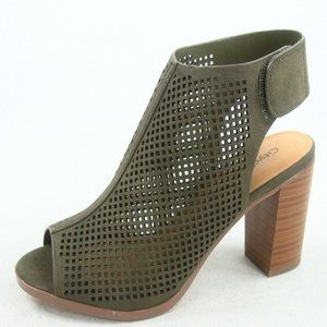 NEW Women's Cut Out Slingback Peep Chunky High Heel Shoes